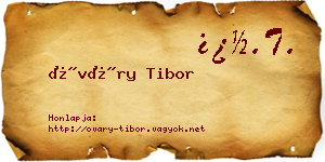 Óváry Tibor névjegykártya